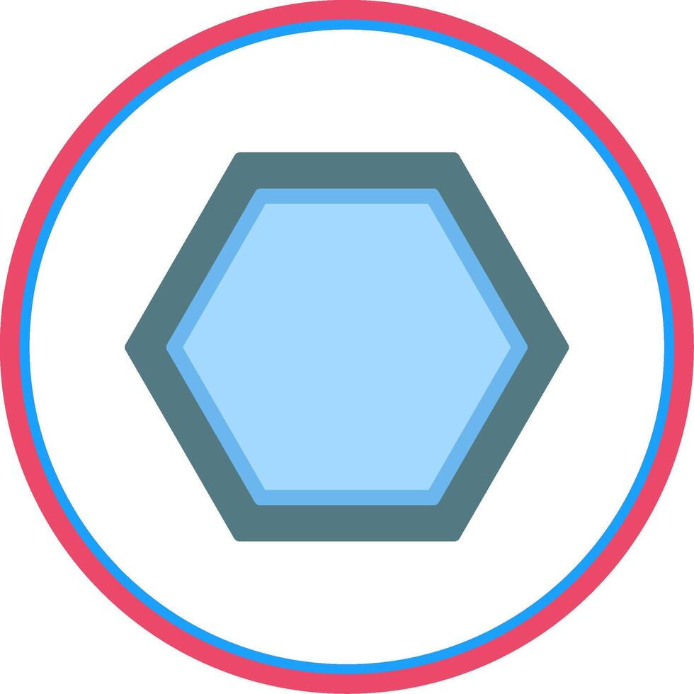 Hexagon Flat Circle Icon vector