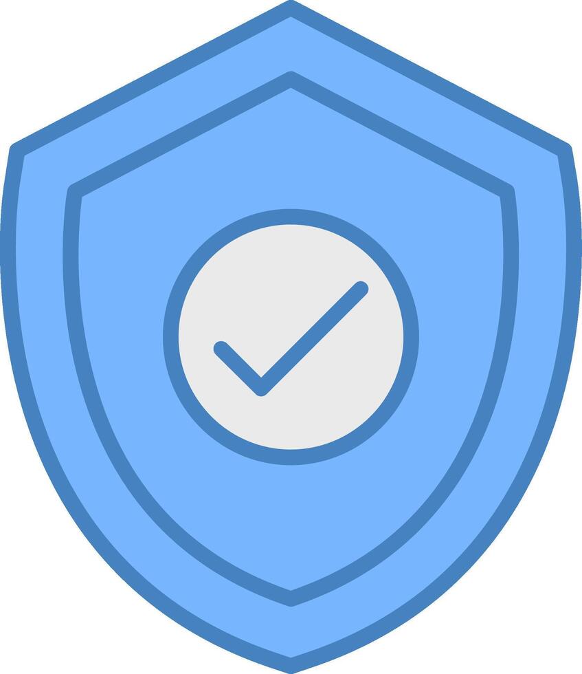 Protection Line Filled Blue Icon vector