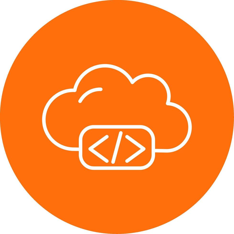 Cloud Coding Multi Color Circle Icon vector