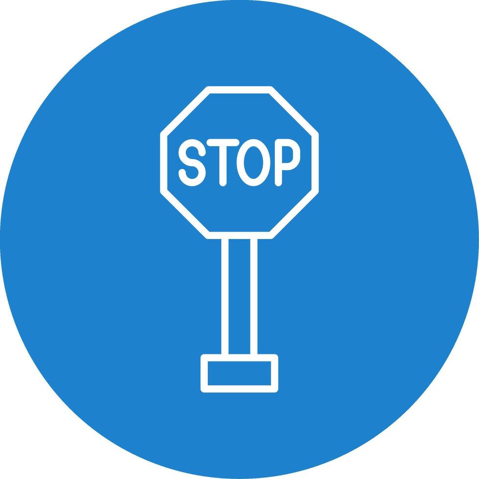 Stop Sign Multi Color Circle Icon vector