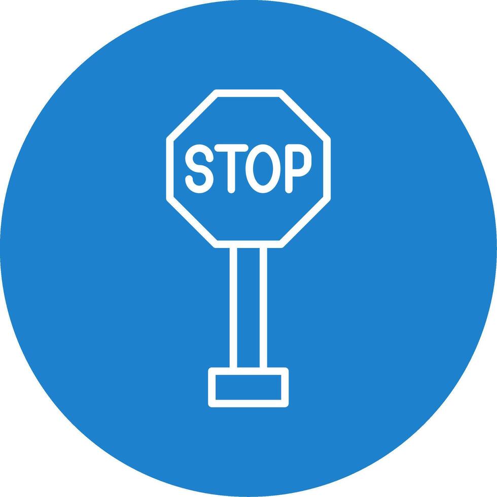 Stop Sign Multi Color Circle Icon vector