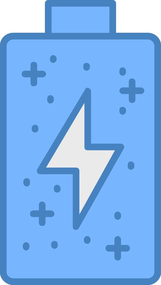 Battery Line Filled Blue Icon vector