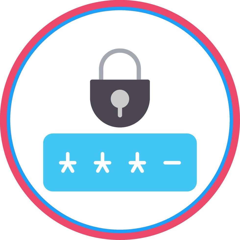 Password Flat Circle Icon vector