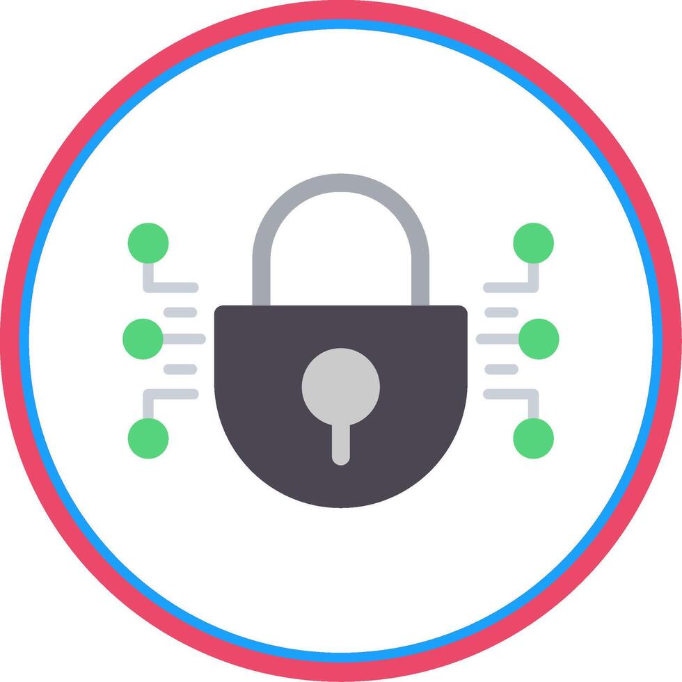 Cyber Security Flat Circle Icon vector