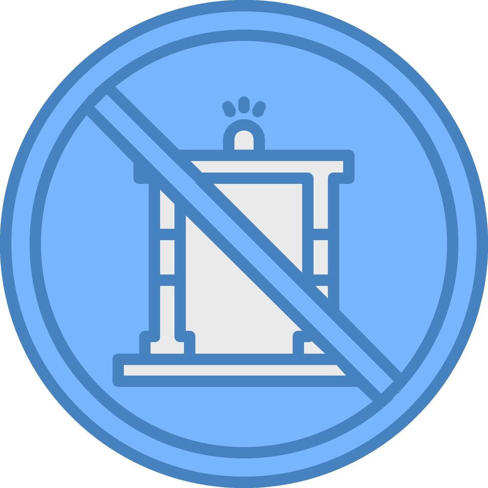 Prohibited Sign Line Filled Blue Icon vector