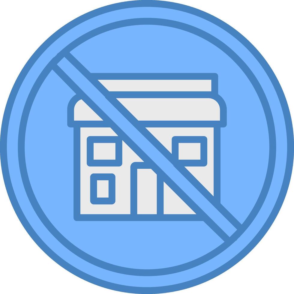 Prohibited Sign Line Filled Blue Icon vector