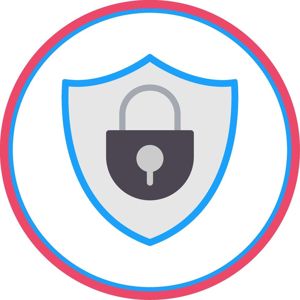 Shield Flat Circle Icon vector