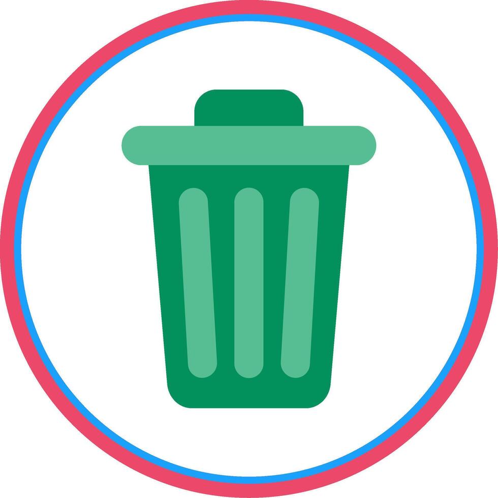 Dustbin Flat Circle Icon vector