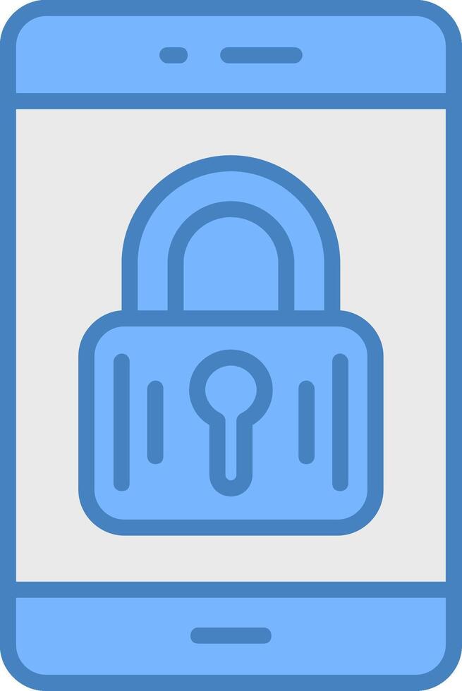 Mobile Line Filled Blue Icon vector
