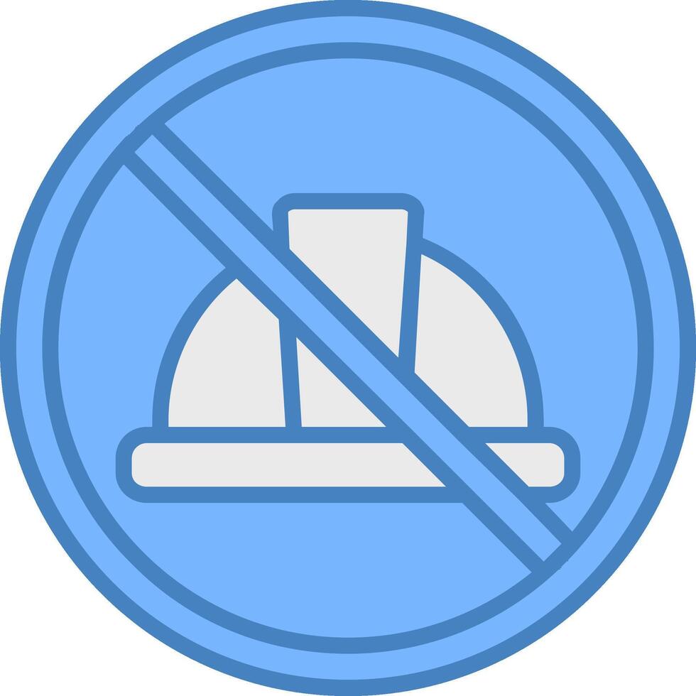 Prohibited Sign Line Filled Blue Icon vector