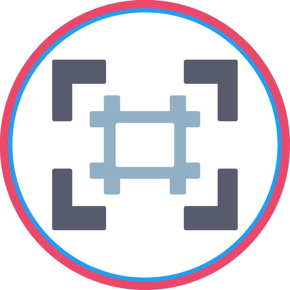Grid Flat Circle Icon vector