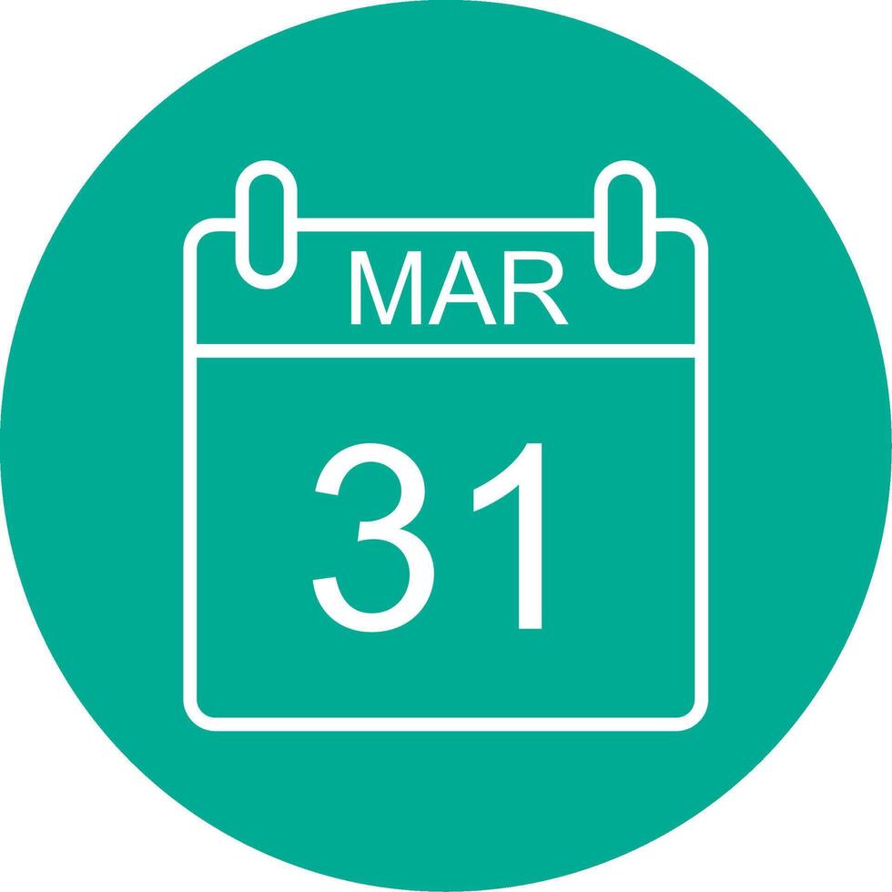 March Multi Color Circle Icon vector