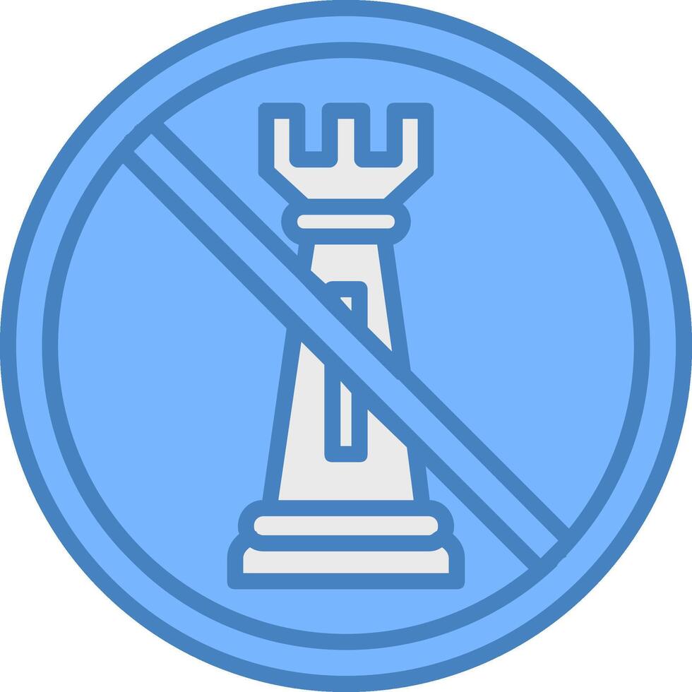 Prohibited Sign Line Filled Blue Icon vector