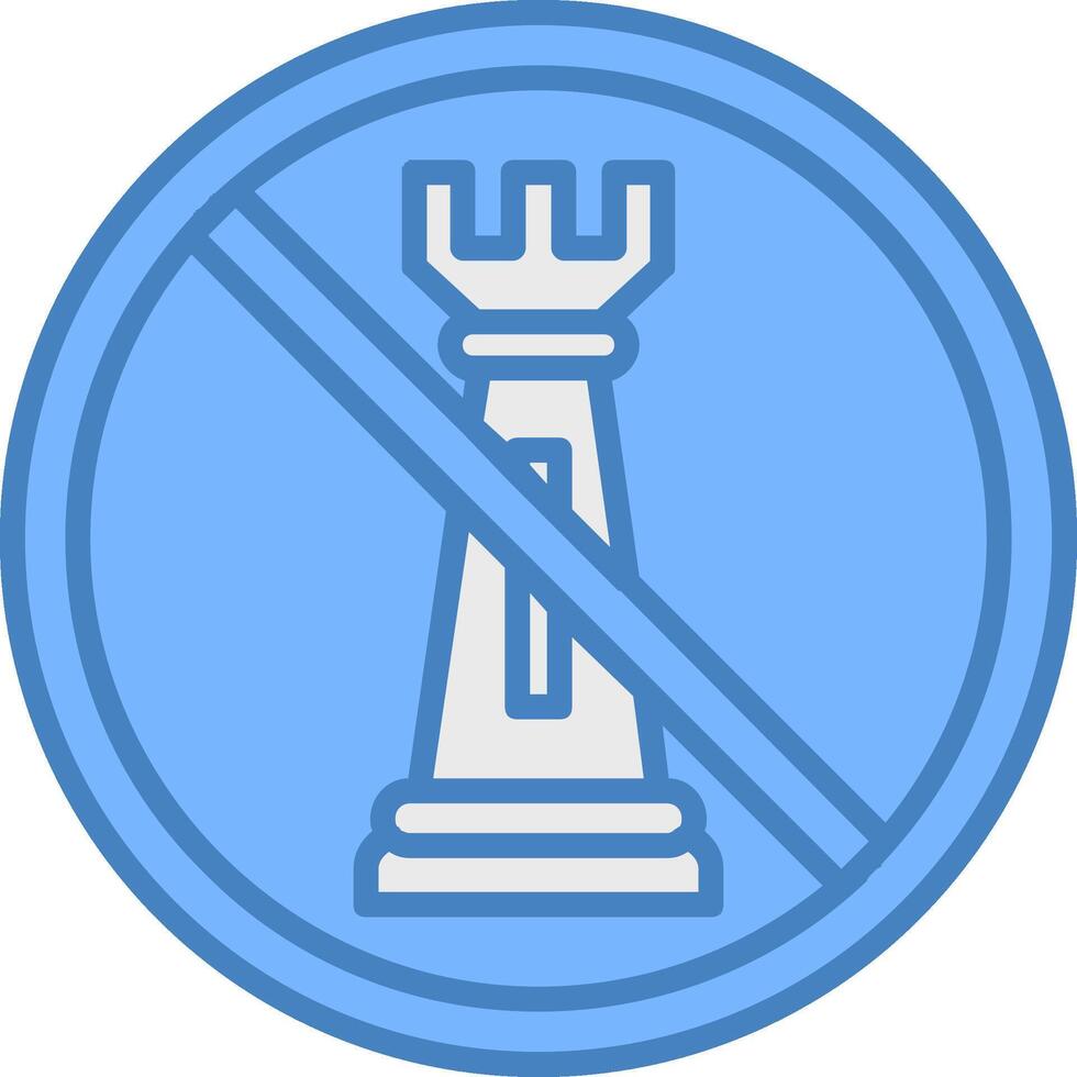 prohibido firmar línea lleno azul icono vector