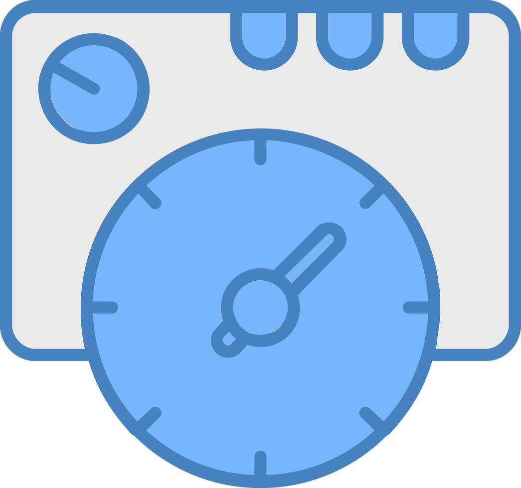 Thermostat Line Filled Blue Icon vector