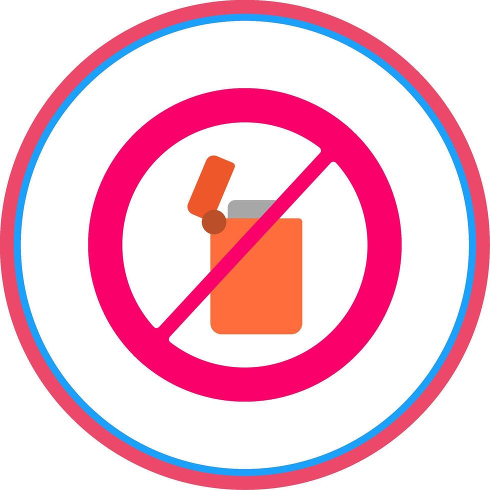 No Lighter Flat Circle Icon vector