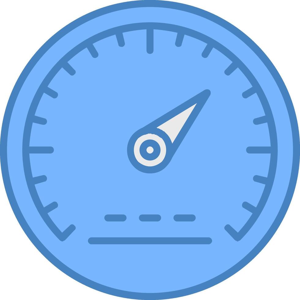 Speedometer Line Filled Blue Icon vector