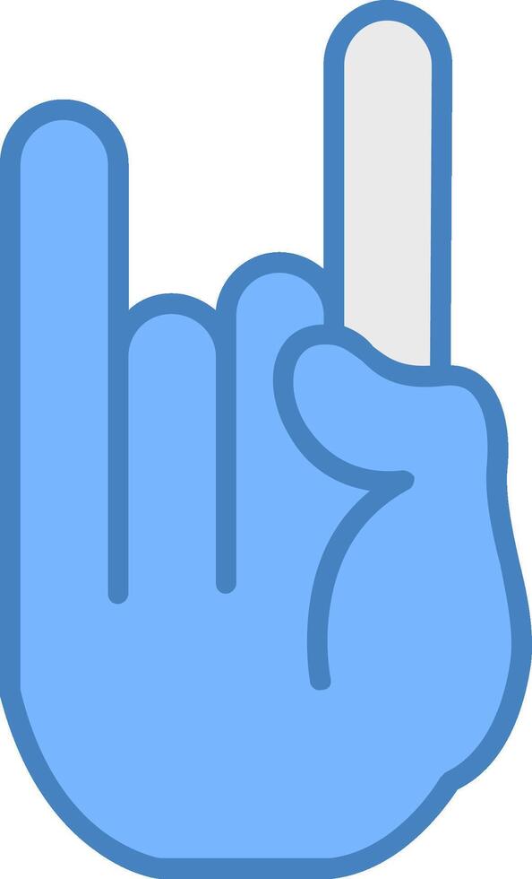 Rock And Roll Line Filled Blue Icon vector
