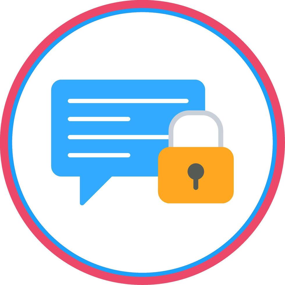 Chat Bubble Flat Circle Icon vector