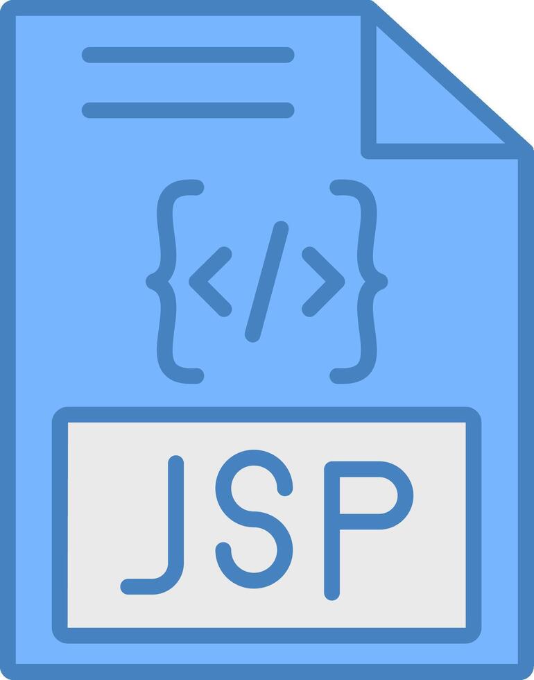Jsp Line Filled Blue Icon vector