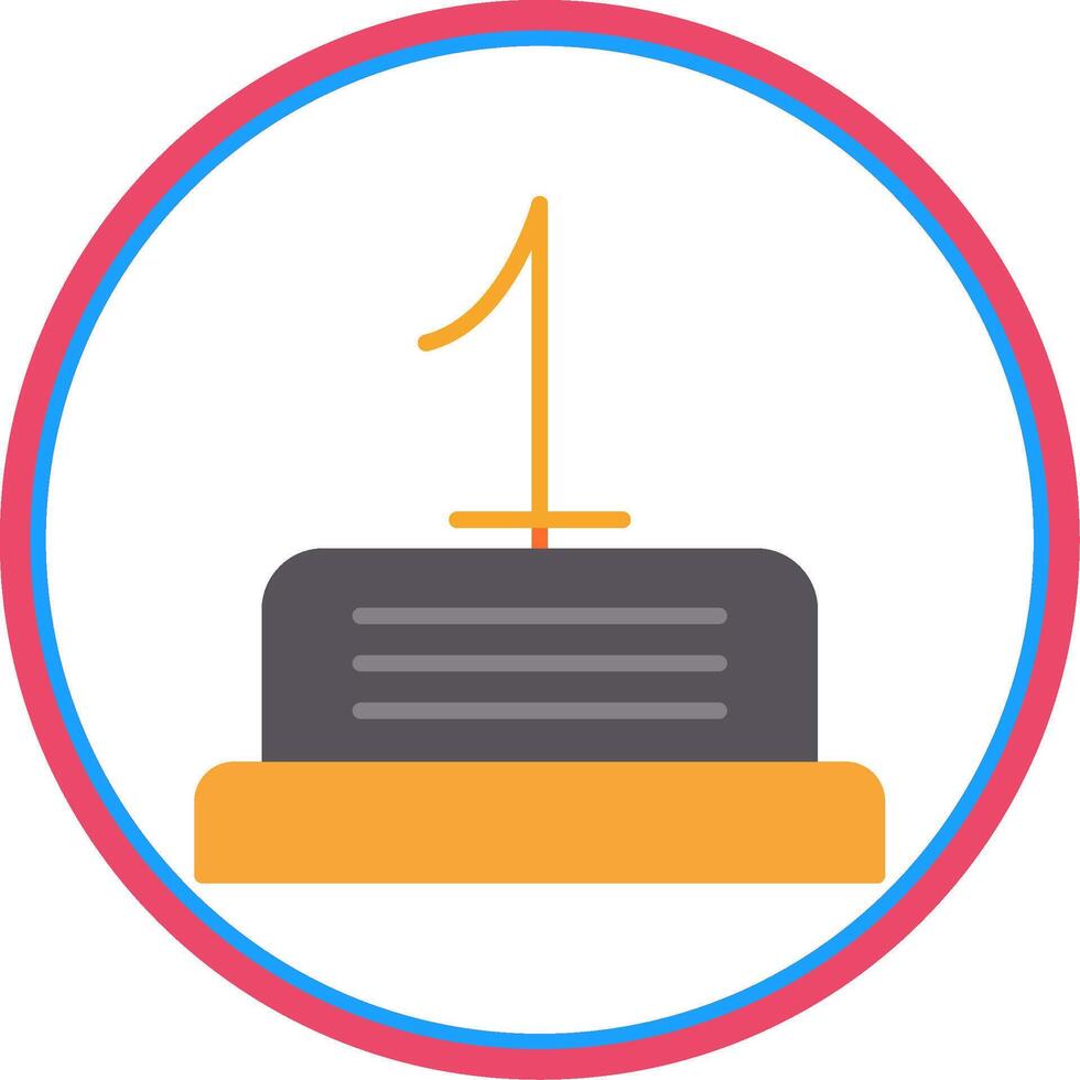 Number Flat Circle Icon vector