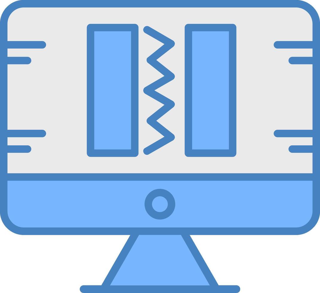 Broken Code Line Filled Blue Icon vector