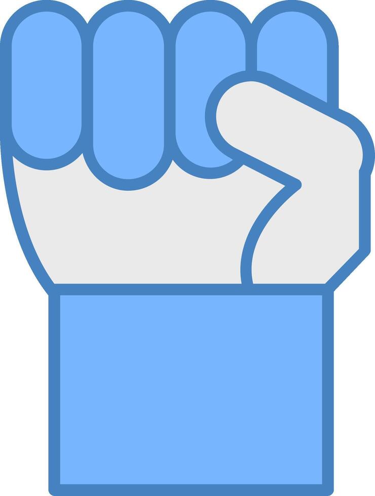 Fist Line Filled Blue Icon vector