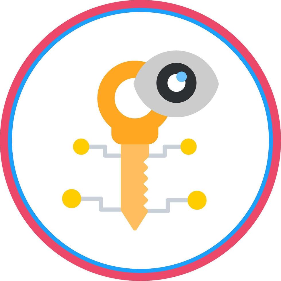 Key Flat Circle Icon vector