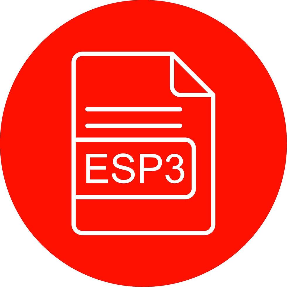 esp3 archivo formato multi color circulo icono vector