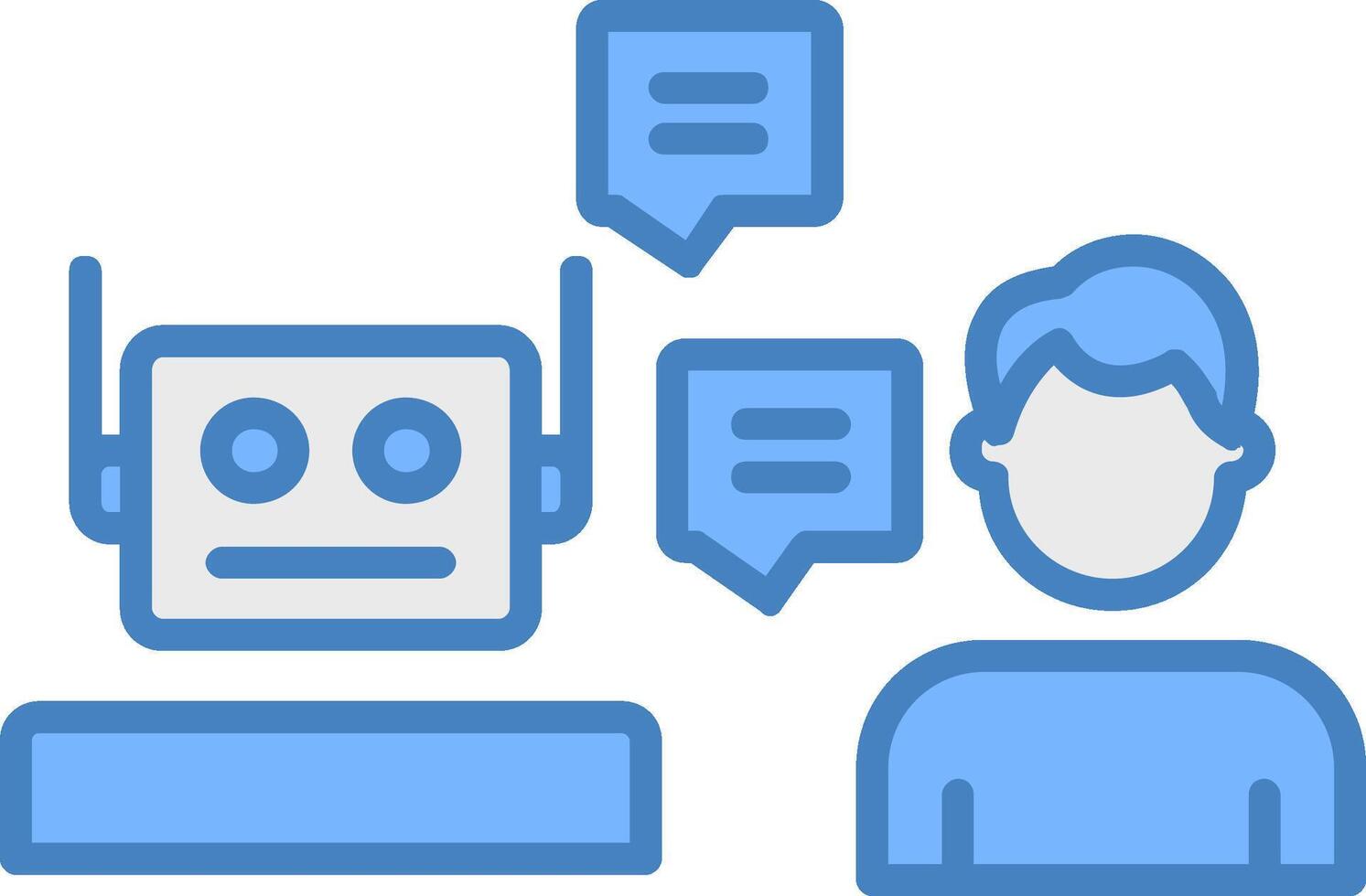 Chat Line Filled Blue Icon vector