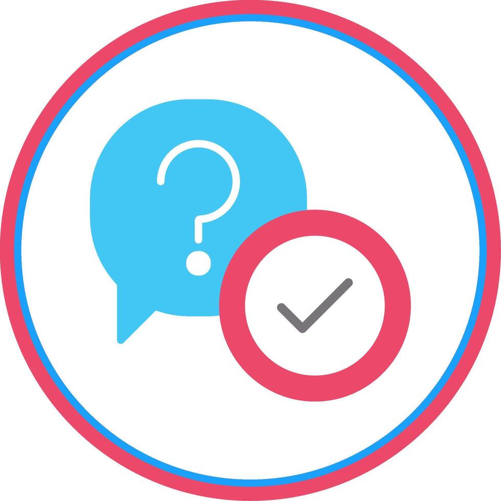 Question Flat Circle Icon vector