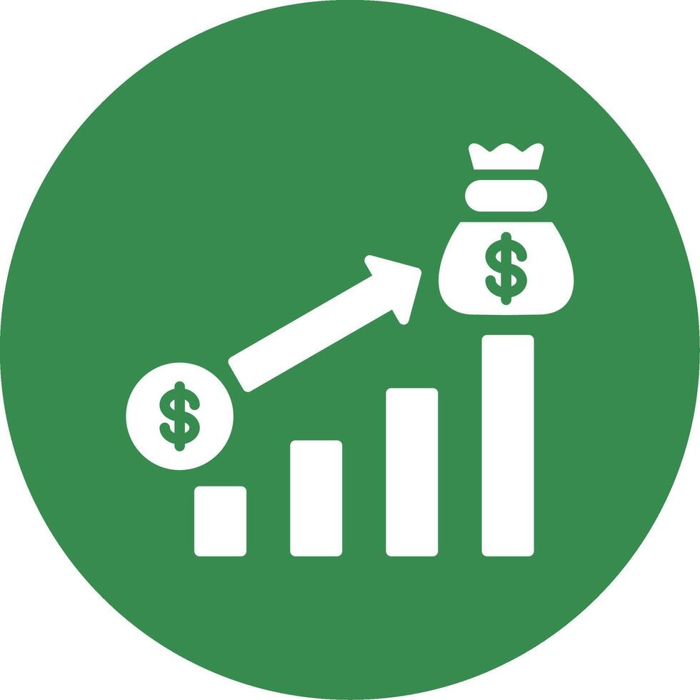 Money Growth Multi Color Circle Icon vector