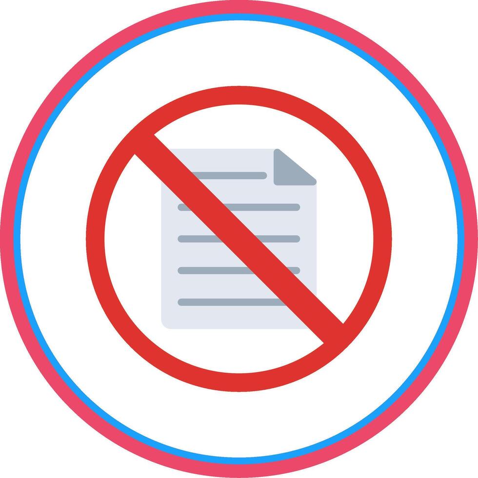 Prohibited Sign Flat Circle Icon vector