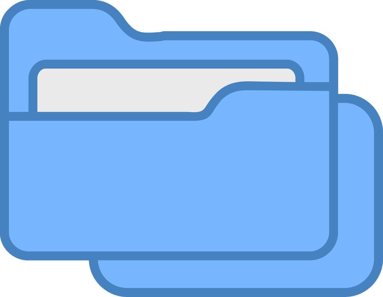 Folders Line Filled Blue Icon vector