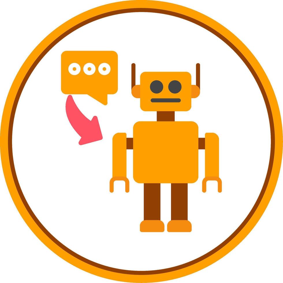Robot Flat Circle Icon vector