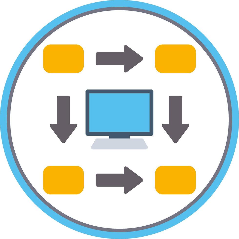 Workflow Flat Circle Icon vector