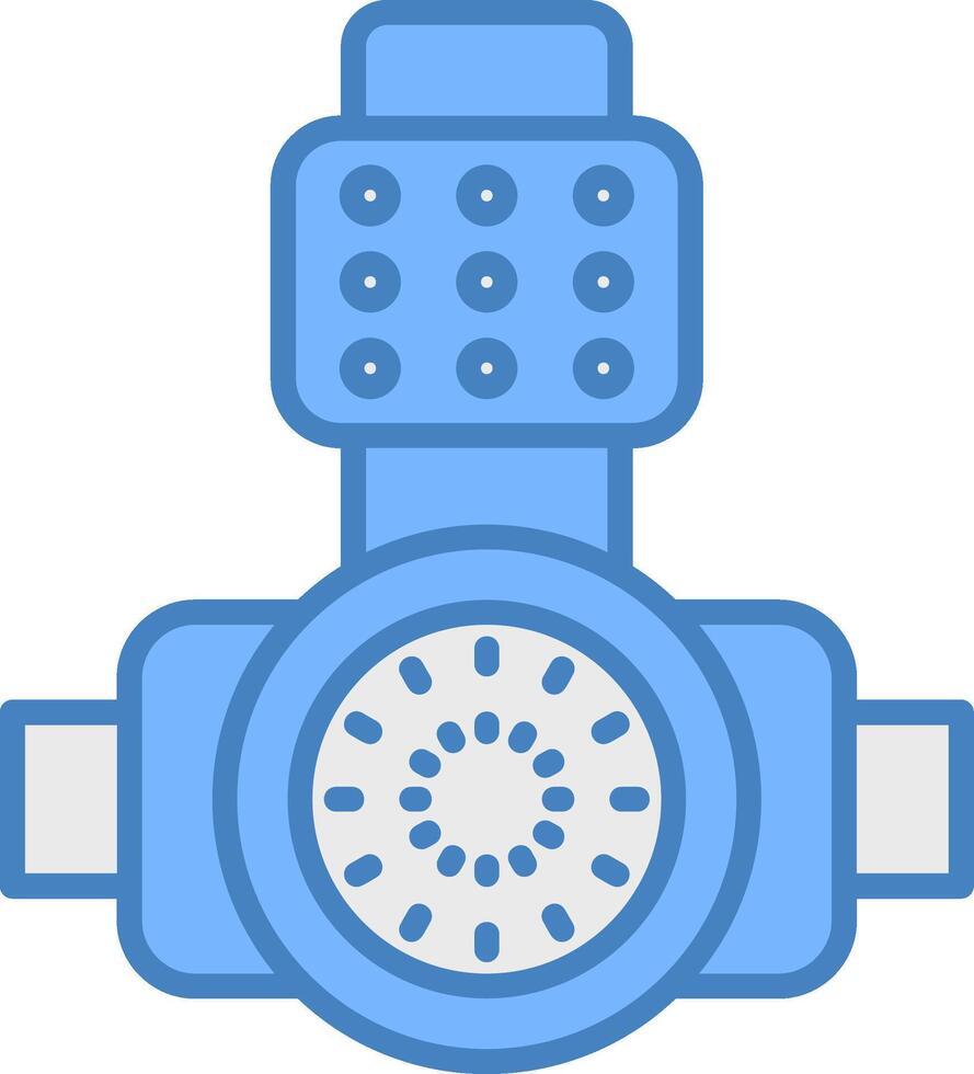 Head Light Line Filled Blue Icon vector