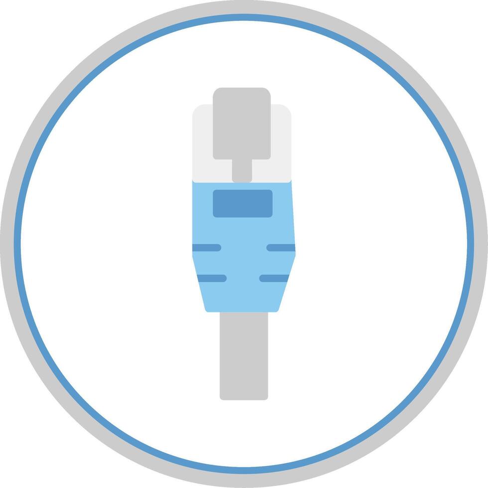 Ethernet Flat Circle Icon vector