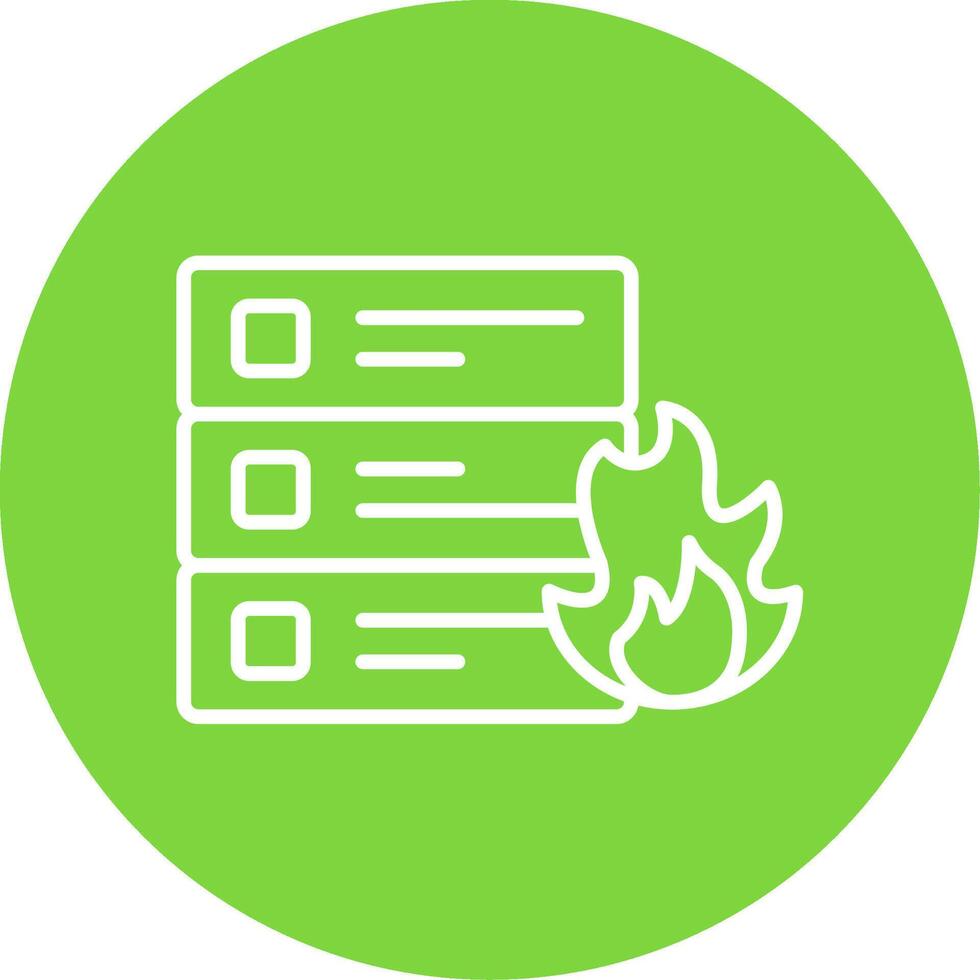 Flame Multi Color Circle Icon vector