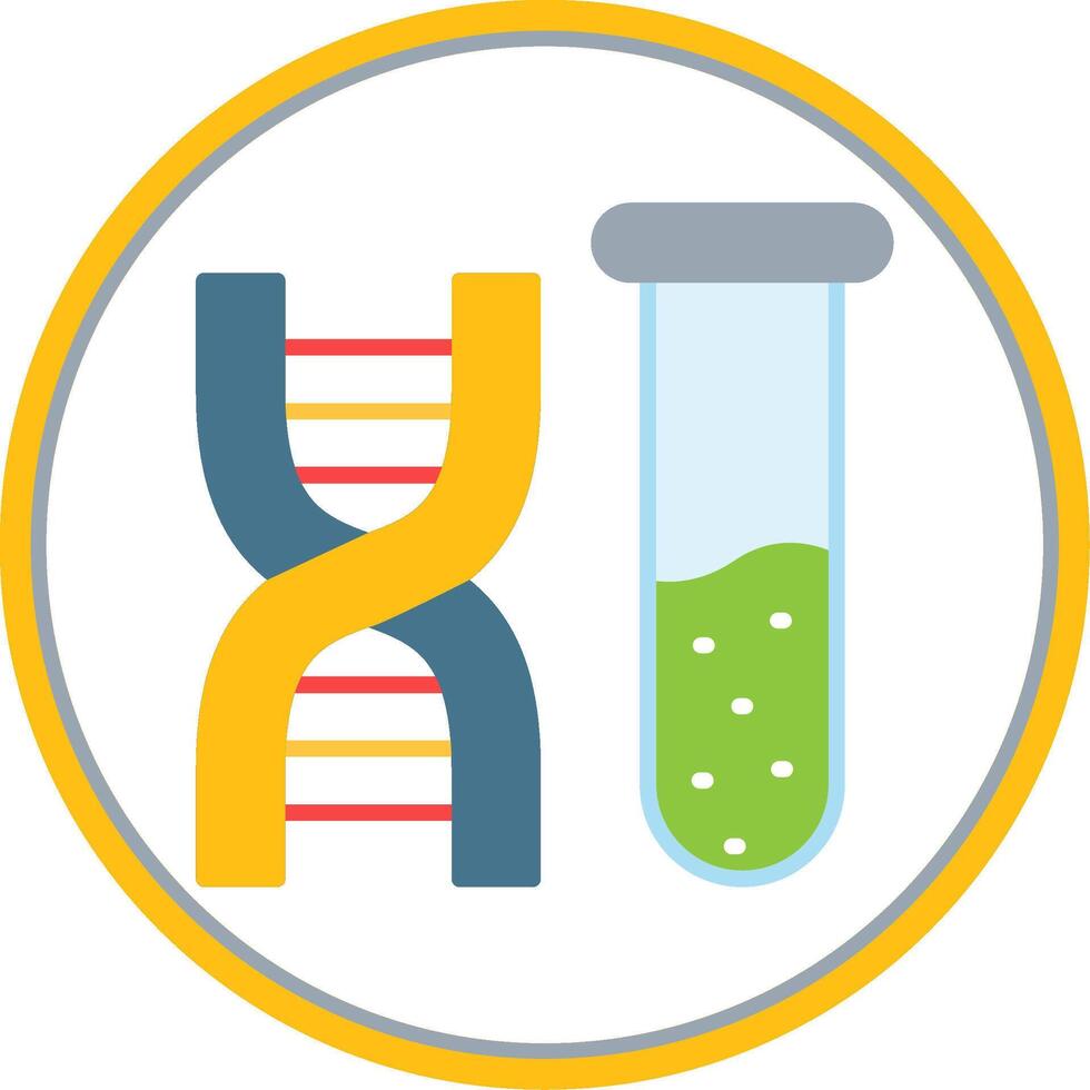 Dna Flat Circle Icon vector