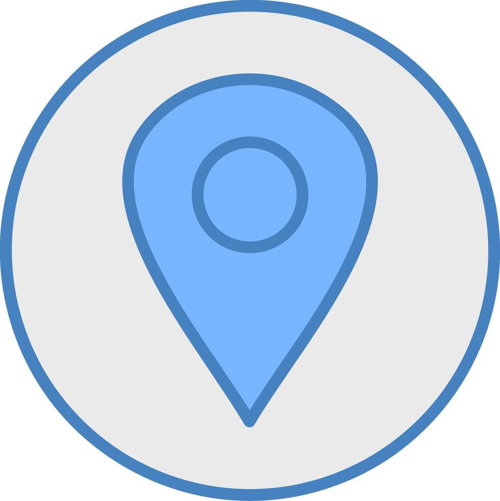 Location Line Filled Blue Icon vector