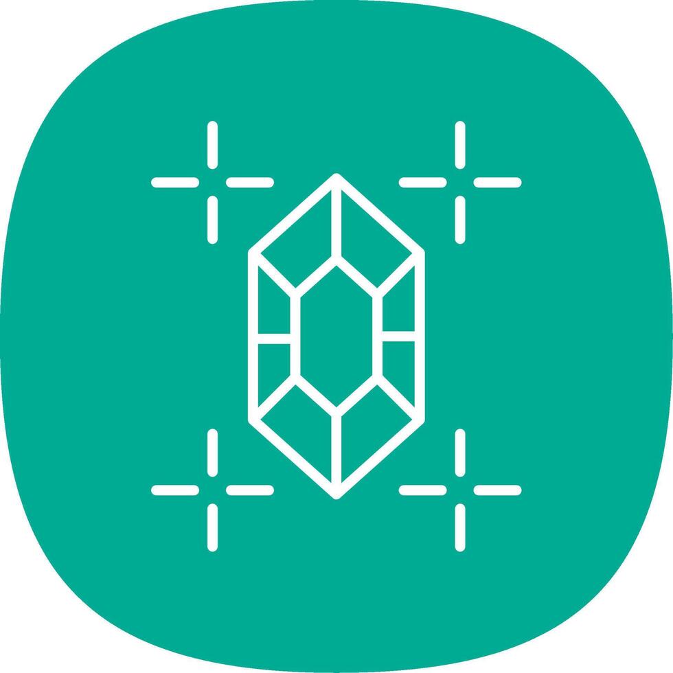 Gem Line Curve Icon Design vector