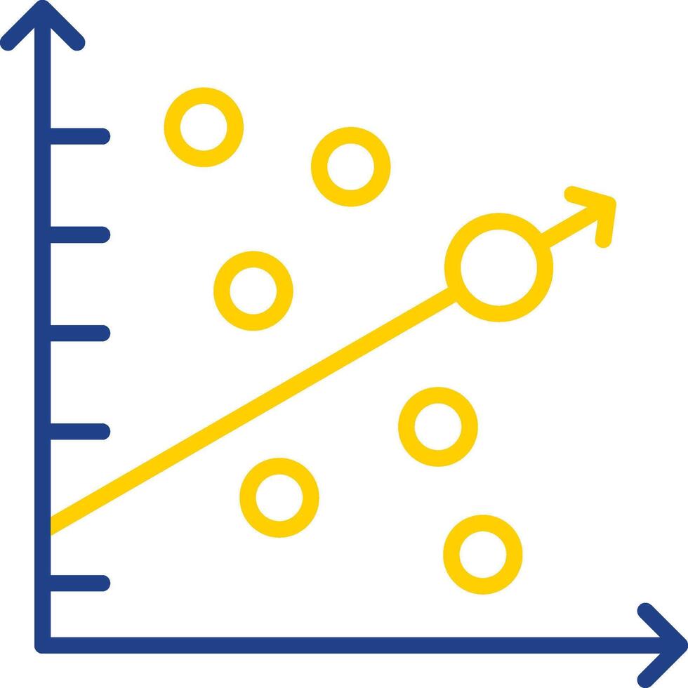 Scatter Graph Line Two Colour Icon Design vector