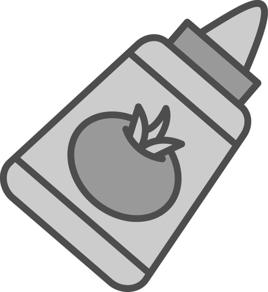 Tomato Ketchup Line Filled Greyscale Icon Design vector