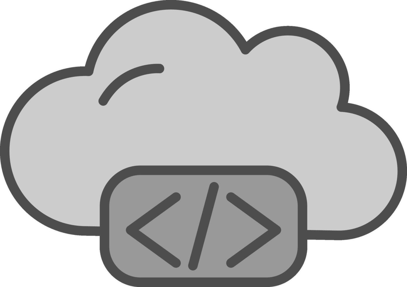 Cloud Coding Line Filled Greyscale Icon Design vector