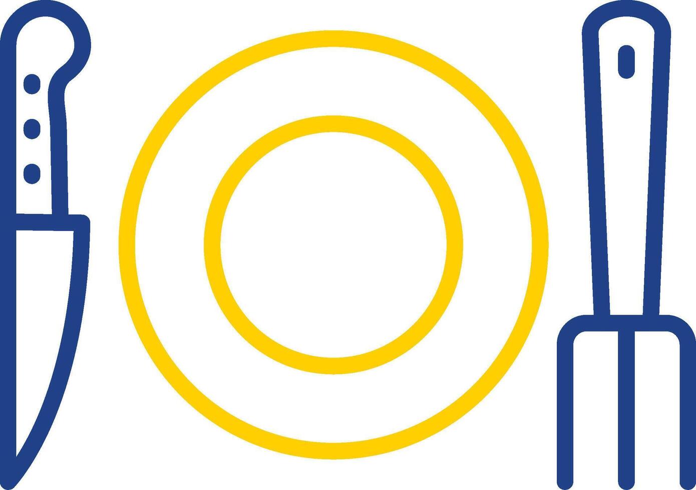 Fork Line Two Colour Icon Design vector