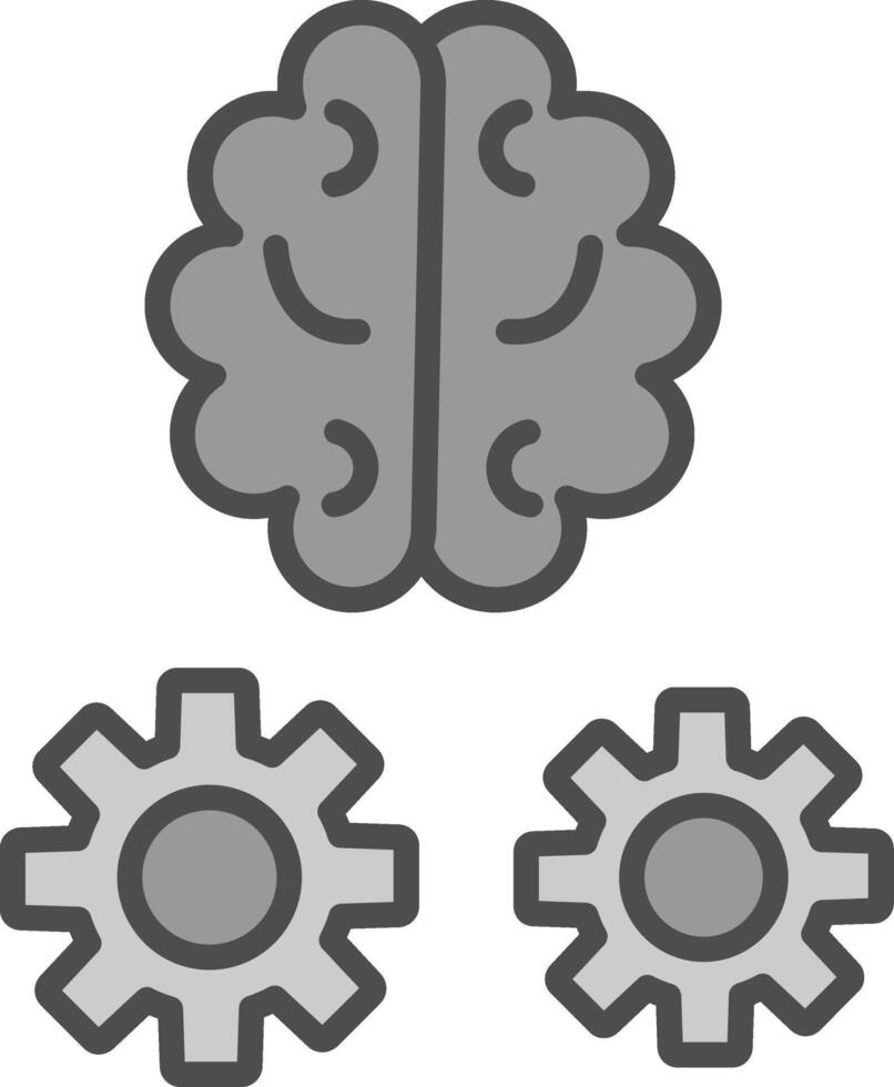 Brain Training Line Filled Greyscale Icon Design vector