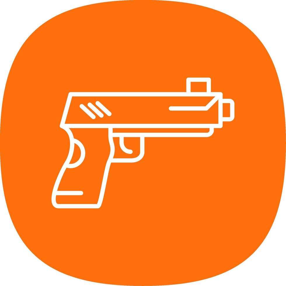 Gun Line Curve Icon Design vector