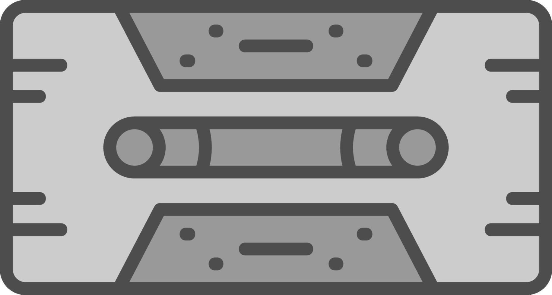 Cassette Tape Line Filled Greyscale Icon Design vector