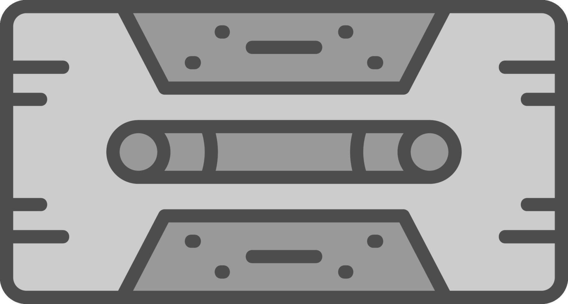 Cassette Tape Line Filled Greyscale Icon Design vector